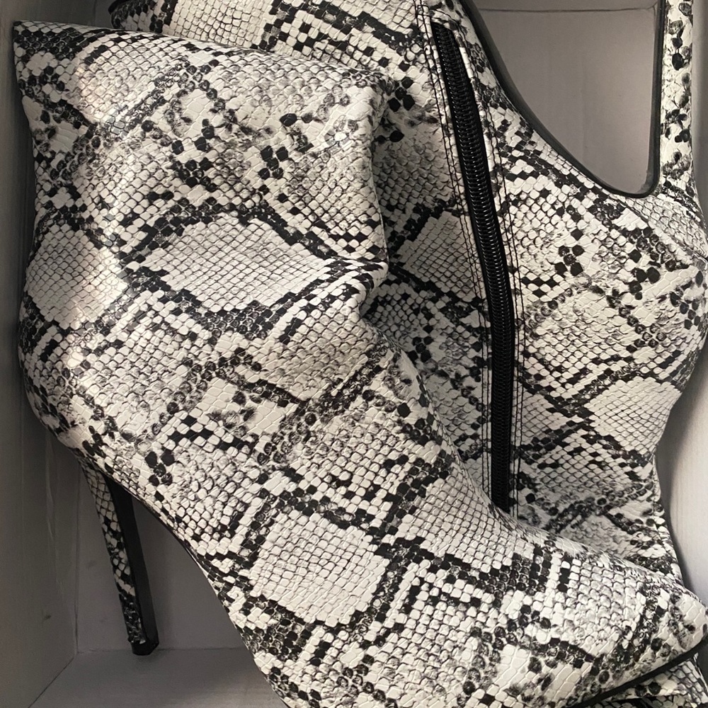 Snake print boots